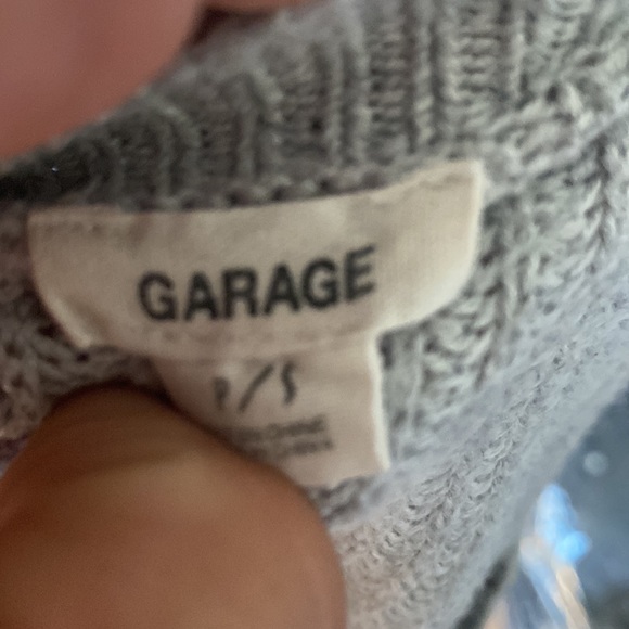 Garage Small Knit Grey Crop Light Sweater - Picture 3 of 4